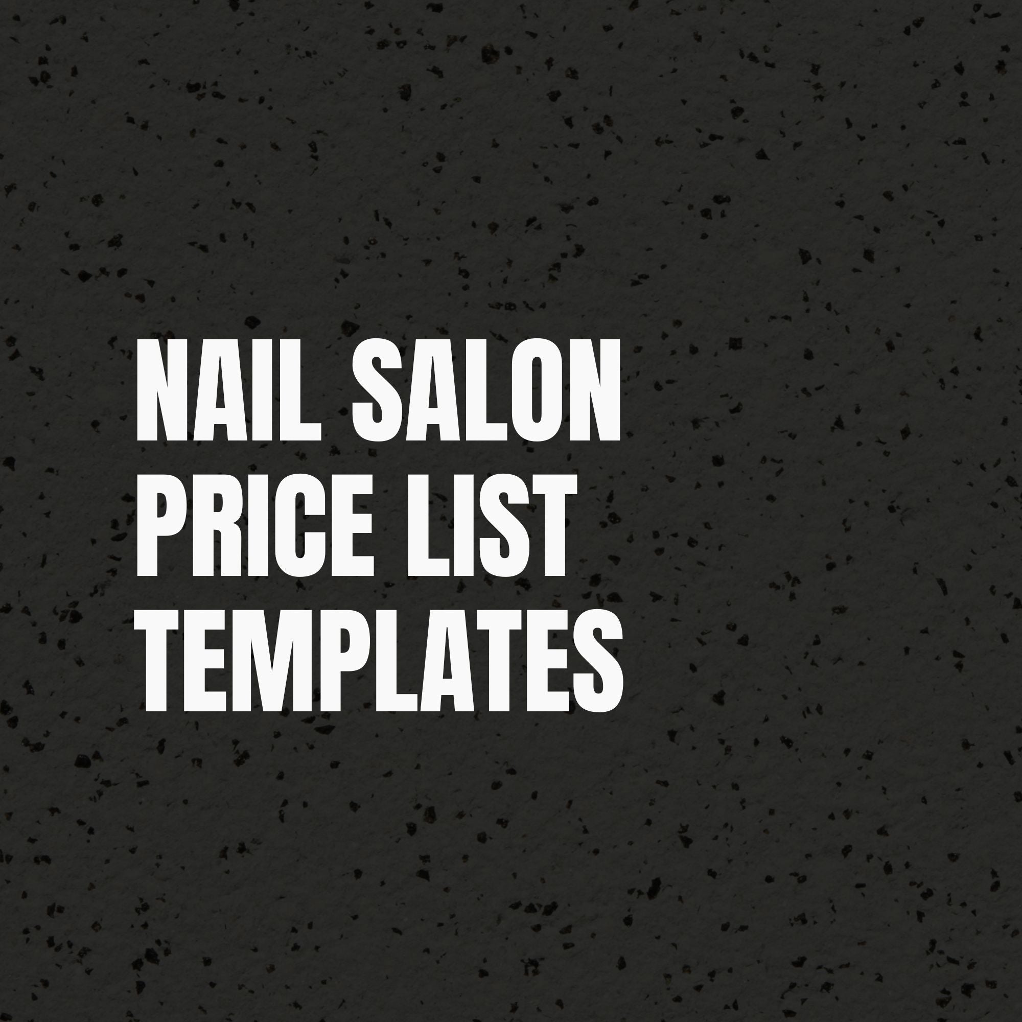 Nail Salon Price List Templates